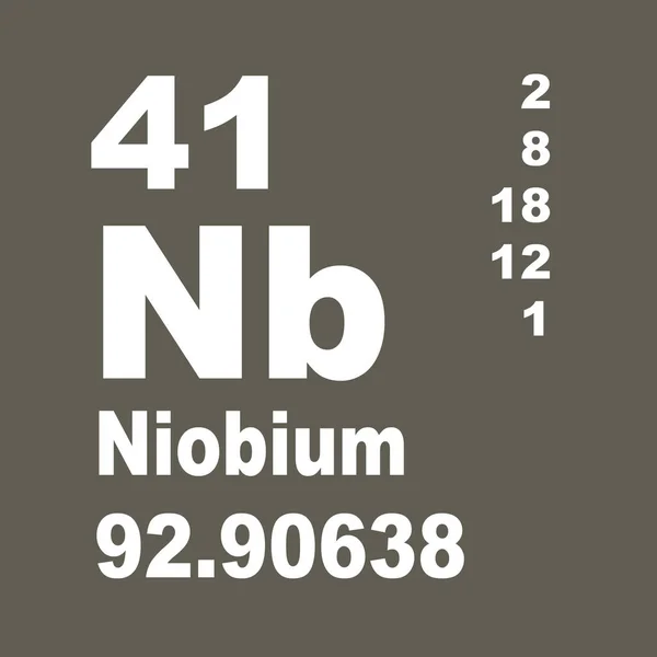 Niobium Tableau Périodique Des Éléments — Photo