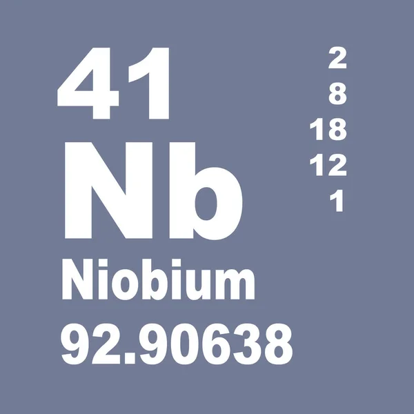Niobium Periodiska Tabell Över Grundämnen — Stockfoto