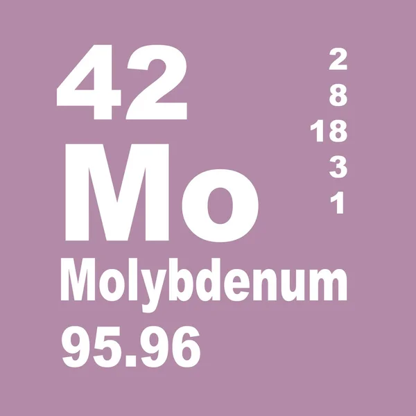 Molibdênio Tabela Periódica Elementos — Fotografia de Stock