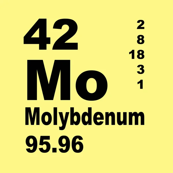 Molibdeno Tavola Periodica Degli Elementi — Foto Stock