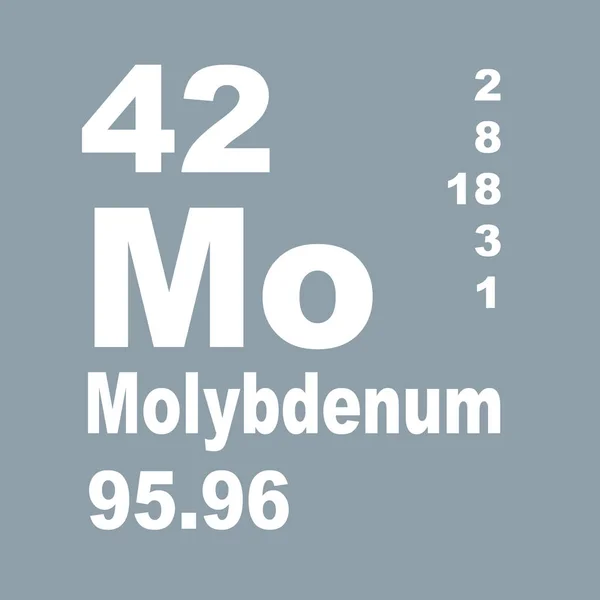 Periodická Tabulka Prvků Molybdenu — Stock fotografie