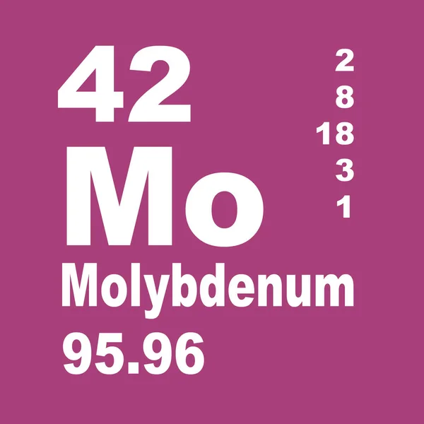 Molibdênio Tabela Periódica Elementos — Fotografia de Stock
