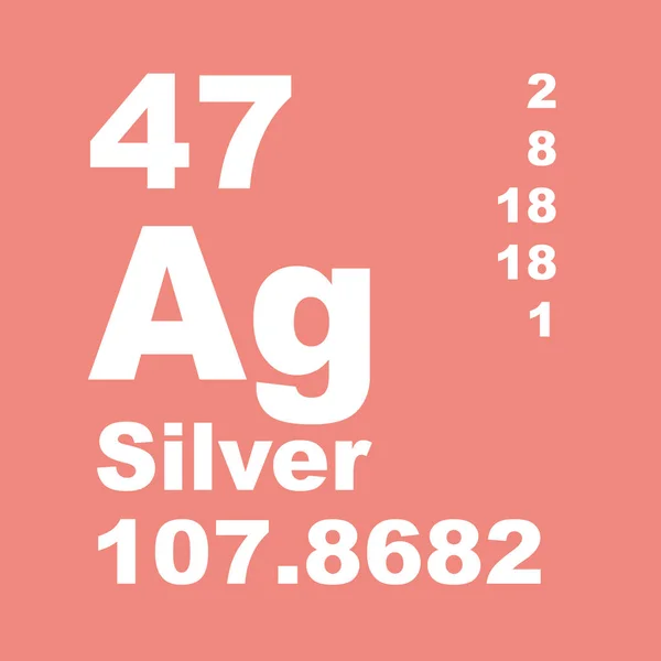 Tabela Periódica Prata Dos Elementos — Fotografia de Stock
