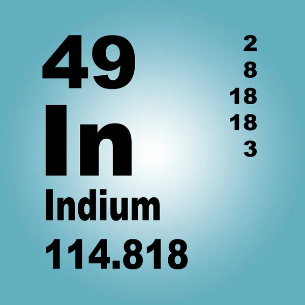 Indium Periodiska Tabell Över Grundämnen — Stockfoto