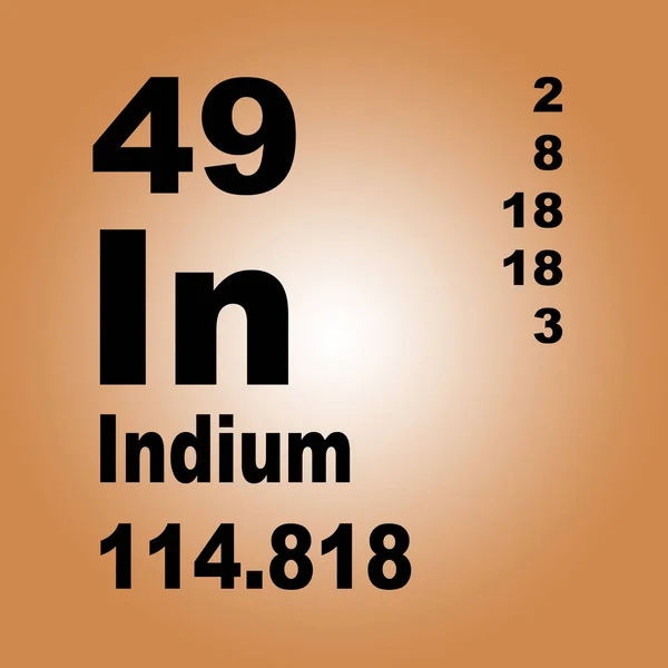 Indium Tavola Periodica Degli Elementi — Foto Stock