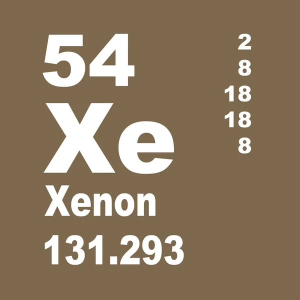 元素的 Xenon 周期表 — 图库照片