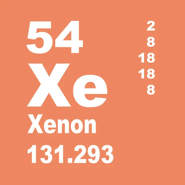 Xenônio Tabela Periódica Elementos — Fotografia de Stock