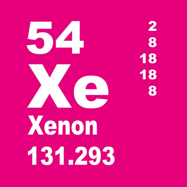 Xenon Periodická Tabulka Prvků — Stock fotografie