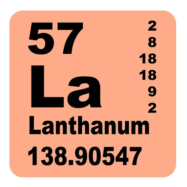 Lanthanum Periodická Tabulka Prvků — Stock fotografie