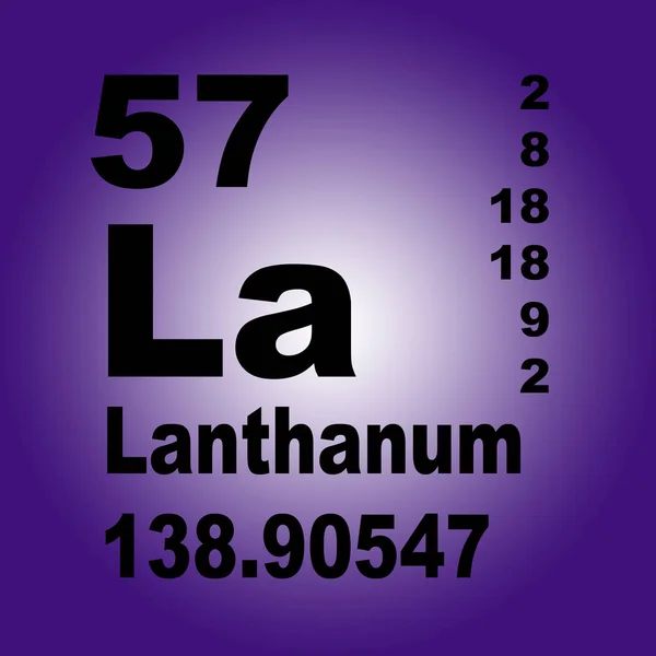Lantânio Tabela Periódica Elementos — Fotografia de Stock
