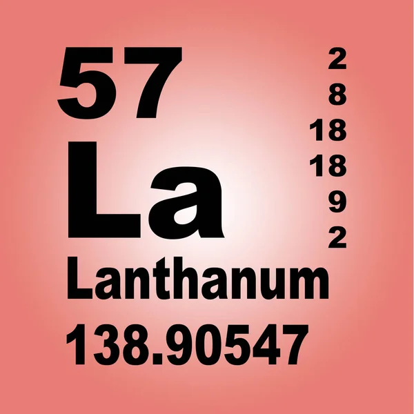 Lanthanum Periodická Tabulka Prvků — Stock fotografie