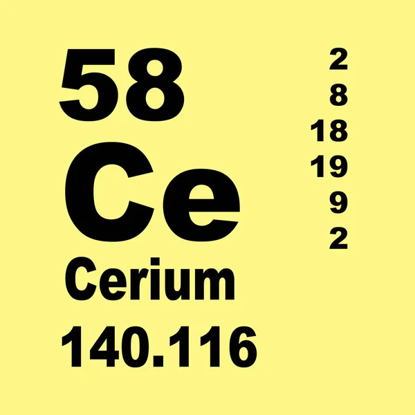 Cerium Okresowe Tabeli Elementów — Zdjęcie stockowe