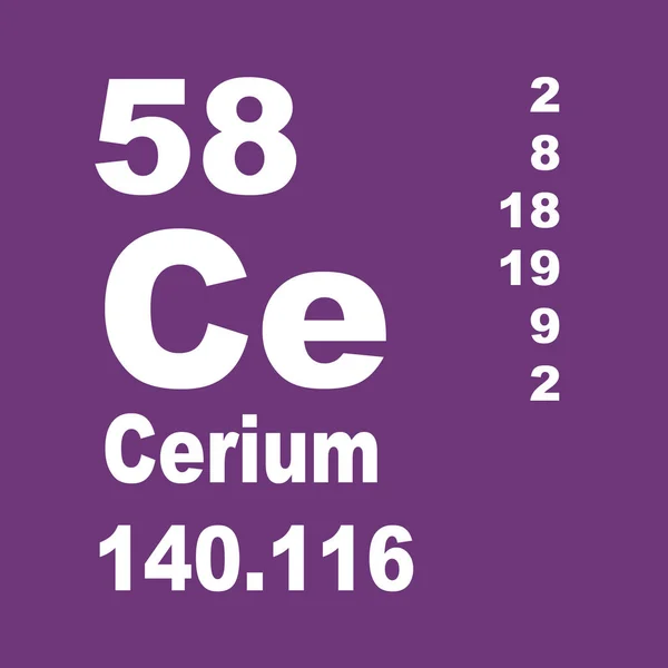 Cerium Okresowe Tabeli Elementów — Zdjęcie stockowe