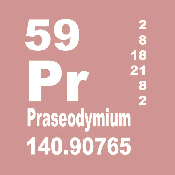 Praseodymium Tabelul Periodic Elementelor — Fotografie, imagine de stoc