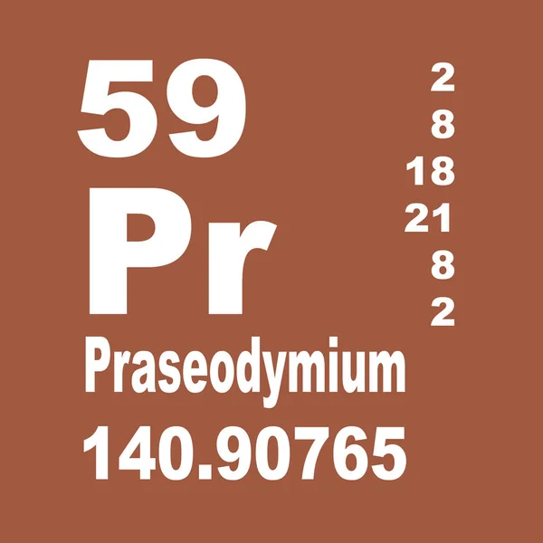 Praseodymium Okresowe Tabela Pierwiastków — Zdjęcie stockowe