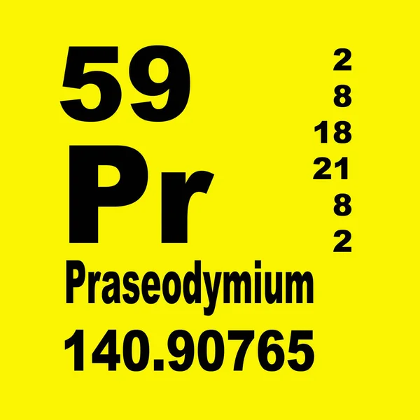 Elementlerin Praseodymium Periyodik Tablosu — Stok fotoğraf