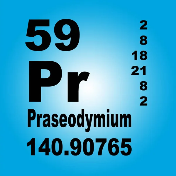 Praseodymium Okresowe Tabela Pierwiastków — Zdjęcie stockowe