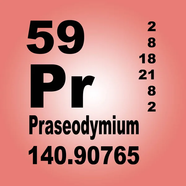 Praseodimio Tabla Periódica Elementos — Foto de Stock