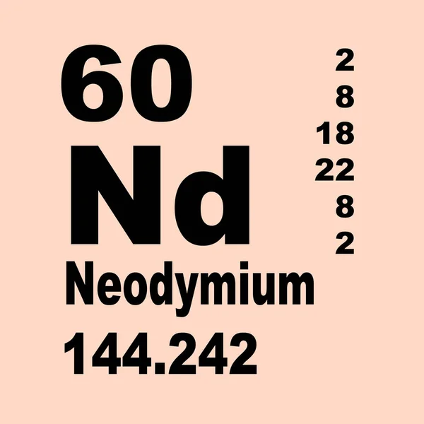 Tableau Périodique Des Éléments Néodyme — Photo