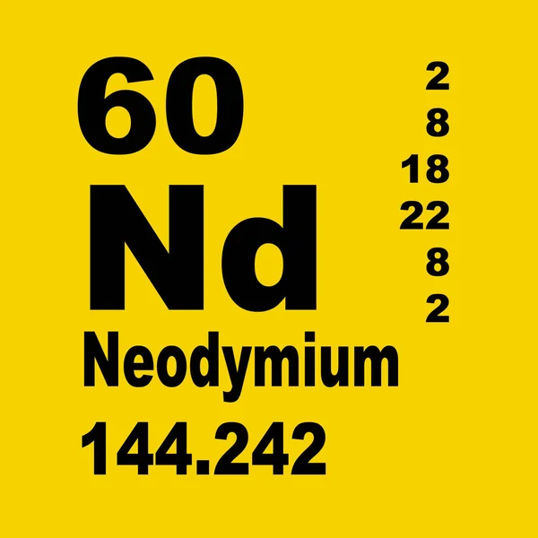 Neodimio Tavola Periodica Degli Elementi — Foto Stock