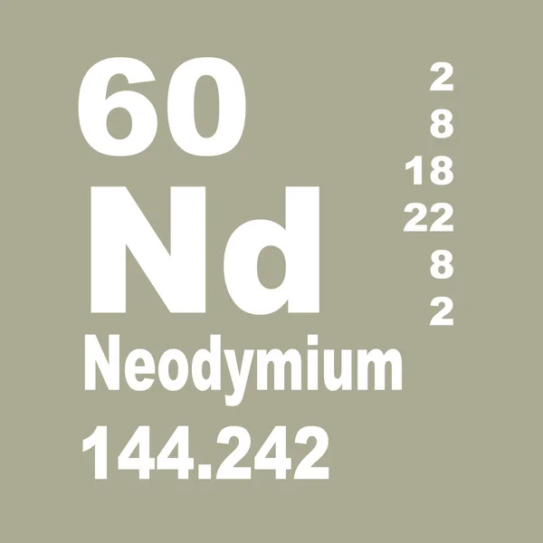 Neodimio Tabla Periódica Elementos — Foto de Stock