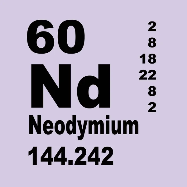 Neodimio Tabla Periódica Elementos — Foto de Stock