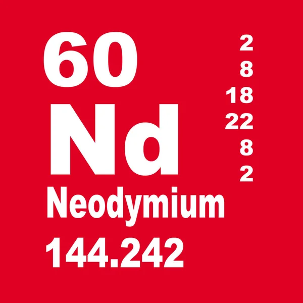 Neodymium Periodieke Tabel Van Elementen — Stockfoto