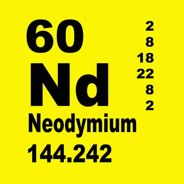 Neodymium Periodisk Tabell Över Grundämnen — Stockfoto