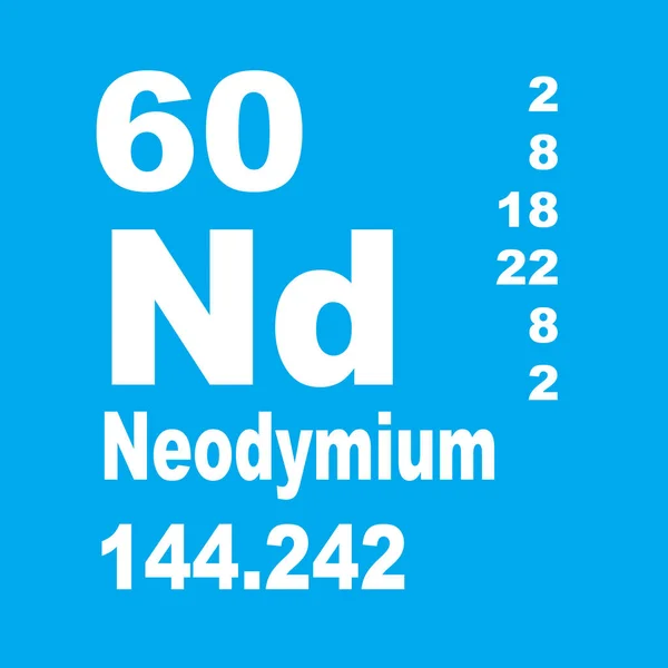 Tabela Periódica Elementos Neodímio — Fotografia de Stock