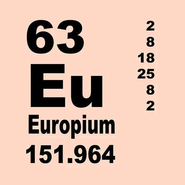 Europium Tableau Périodique Des Éléments — Photo