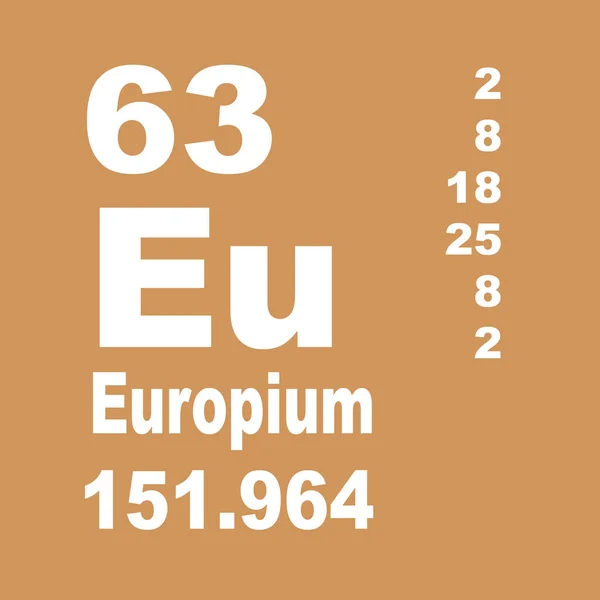 Europium Tableau Périodique Des Éléments — Photo