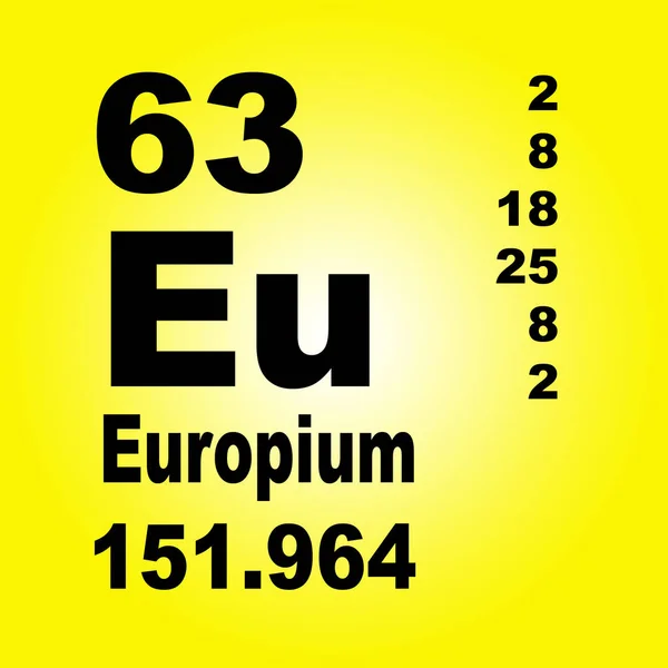 Europium Okresowy Spis Elementów — Zdjęcie stockowe