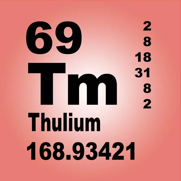 Thulium Periodická Tabulka Prvků — Stock fotografie