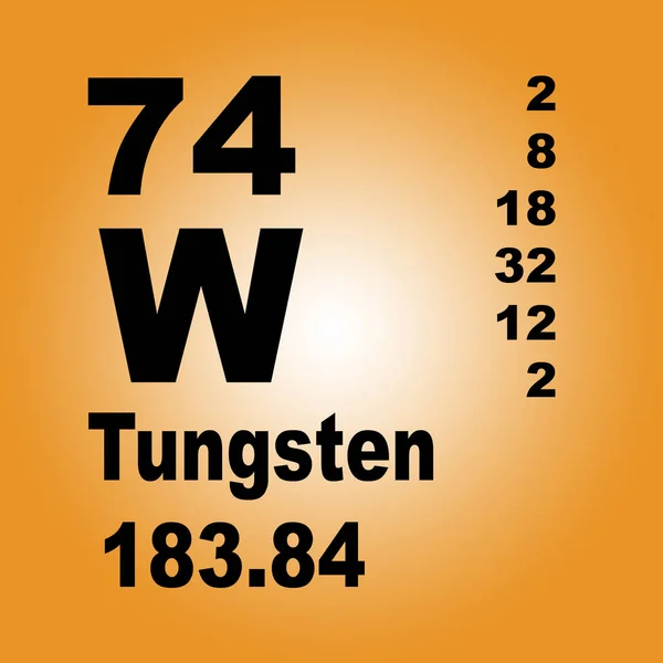 Tungsten Tabela Periódica Elementos — Fotografia de Stock