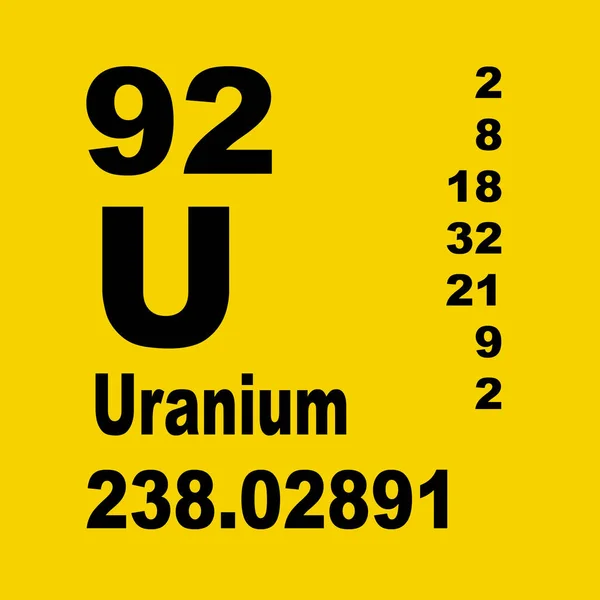 Tabela Periódica Elementos Urânio — Fotografia de Stock