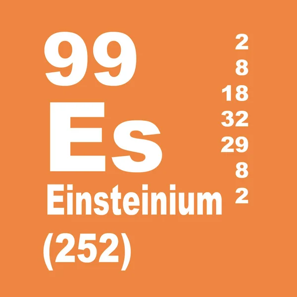 Einsteinium Układ Okresowy Pierwiastków — Zdjęcie stockowe