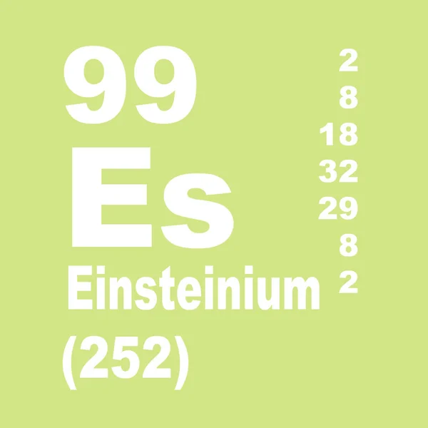 Einsteinium Tabelul Periodic Elementelor — Fotografie, imagine de stoc