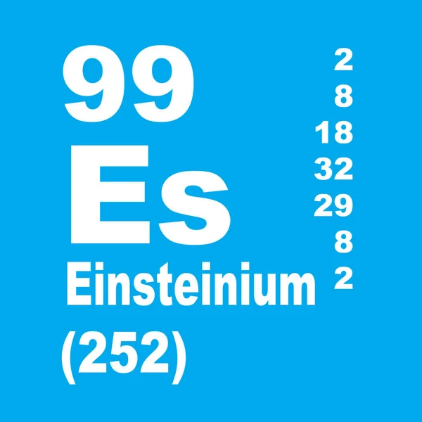 Einsteinium Elementtien Jaksollinen Taulukko — kuvapankkivalokuva