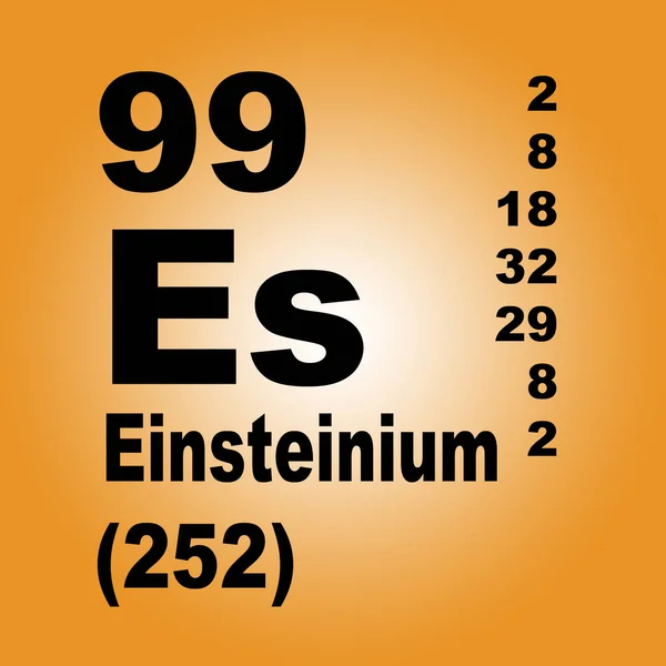 Einsteinium Tabelul Periodic Elementelor — Fotografie, imagine de stoc