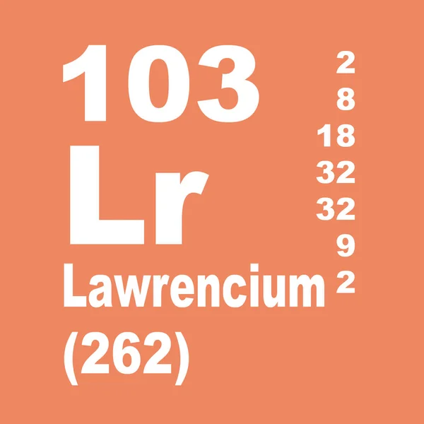 Періодична Таблиця Елементів Lawrencium — стокове фото