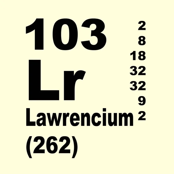 Lawrencium Tabela Periódica Dos Elementos — Fotografia de Stock