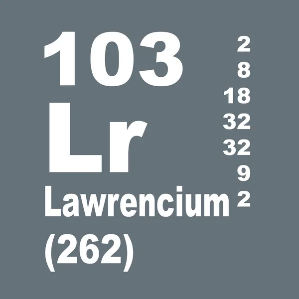 로렌슘 주기율표 — 스톡 사진
