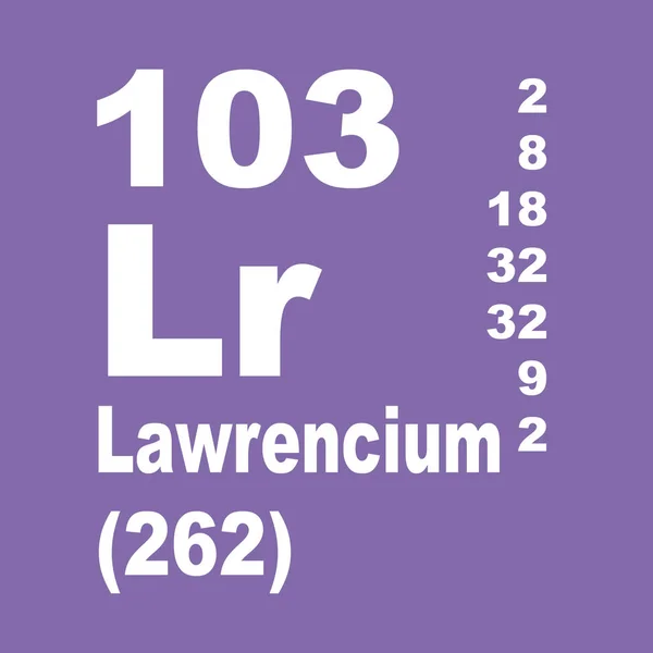 Періодична Таблиця Елементів Lawrencium — стокове фото