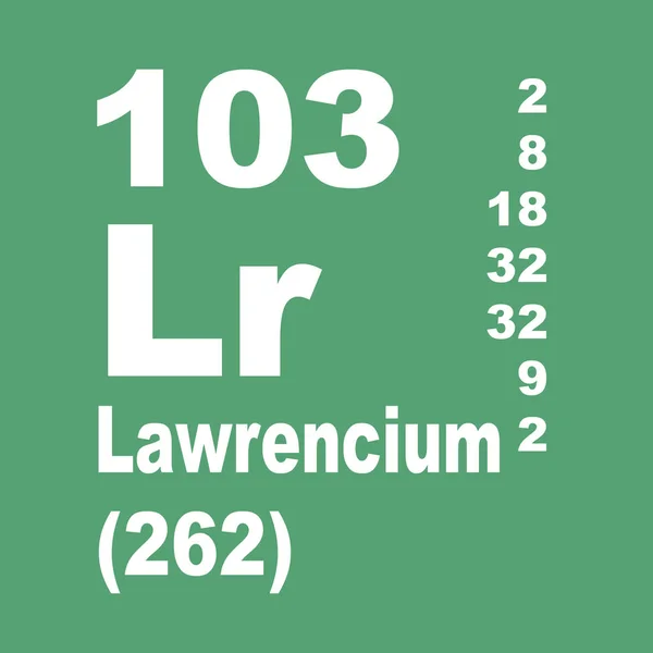 Періодична Таблиця Елементів Lawrencium Ліцензійні Стокові Фото