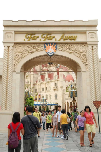 Sentosa April Universal Studios Singapore Far Away Shrek Theme Arch — 图库照片