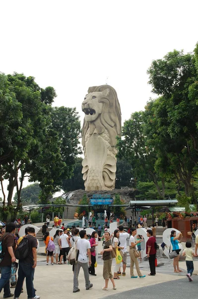 Sentosa Kwiecień Posąg Merliona Kwietnia 2012 Roku Sentosa Singapur — Zdjęcie stockowe
