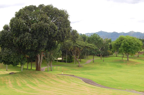 Batangas Juni Golfplatz Mit Bäumen Und Bergen Mount Malarayat Juni — Stockfoto