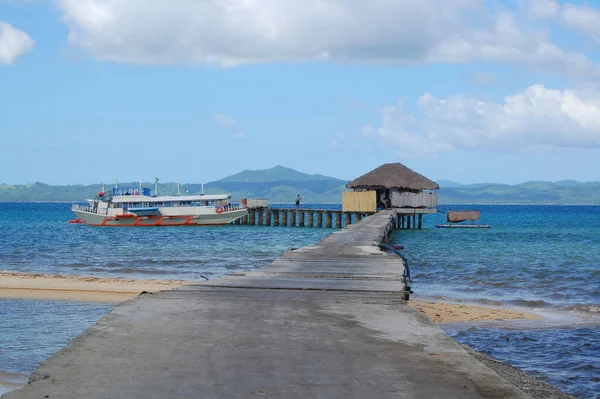 Palawan Nov Båtbrygga Hydda Fasad Och Gångväg Dos Palmas Den — Stockfoto