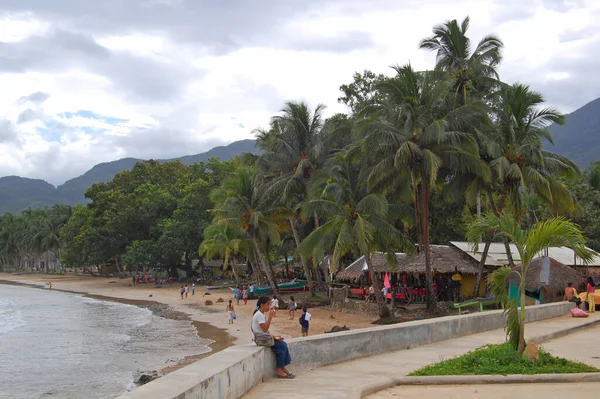 Palawan Marraskuu Ranta Puiden Kanssa Marraskuuta 2009 Puerto Princesassa Palawanissa — kuvapankkivalokuva