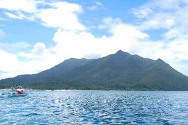 PALAWAN, PH - NOV 29 - 29 Kasım 2009 'da Filipinler' in Puerto Princesa kentinde dağ ve deniz manzarası.